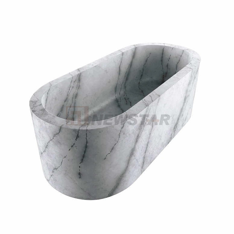 Luxury Stone Natural Marble Bathtub for Home Decoration Handmade Polished Marble Bathtub