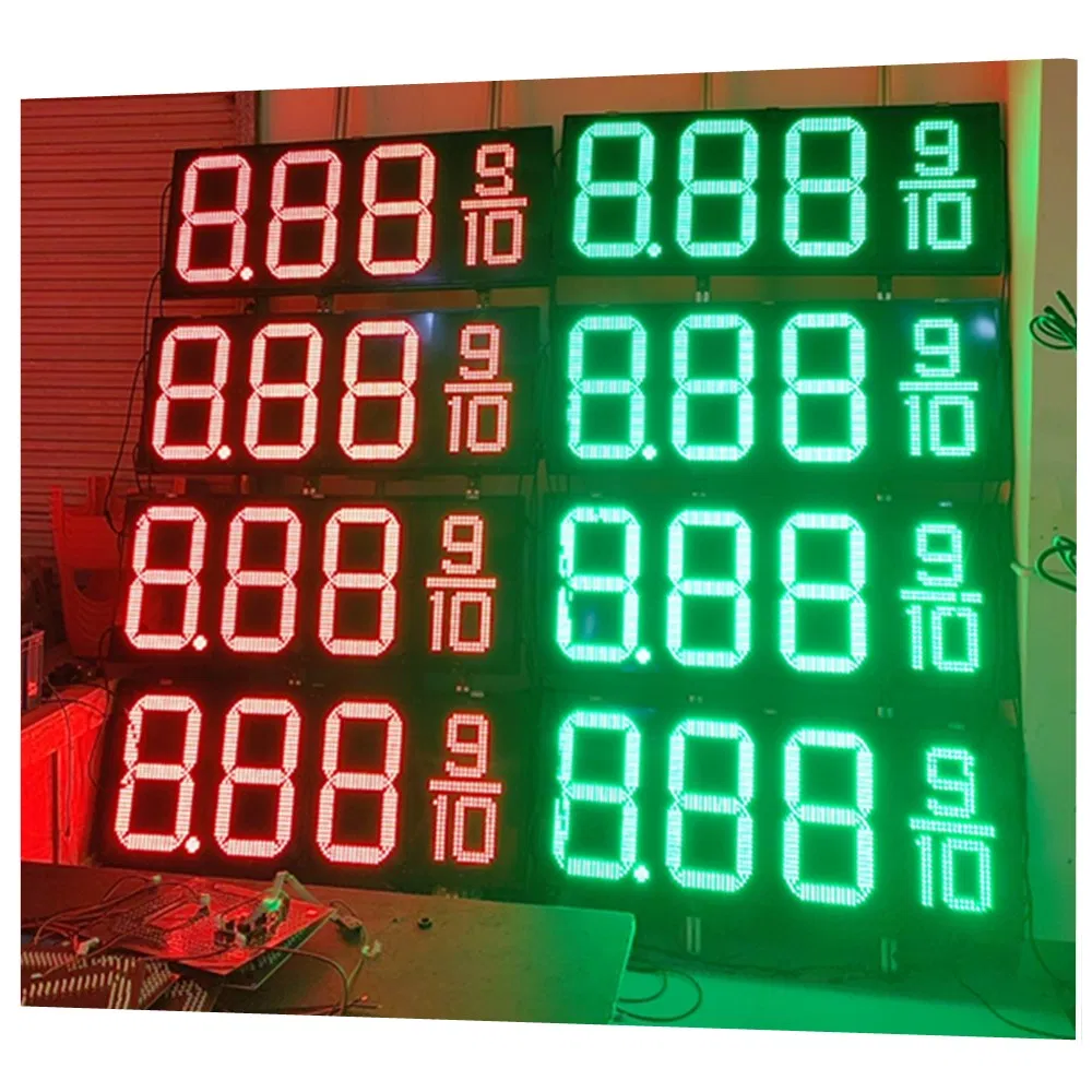 Outdoor 7 Segment LED Gas Station Display Board LED Gas Price Sign for Gas Station