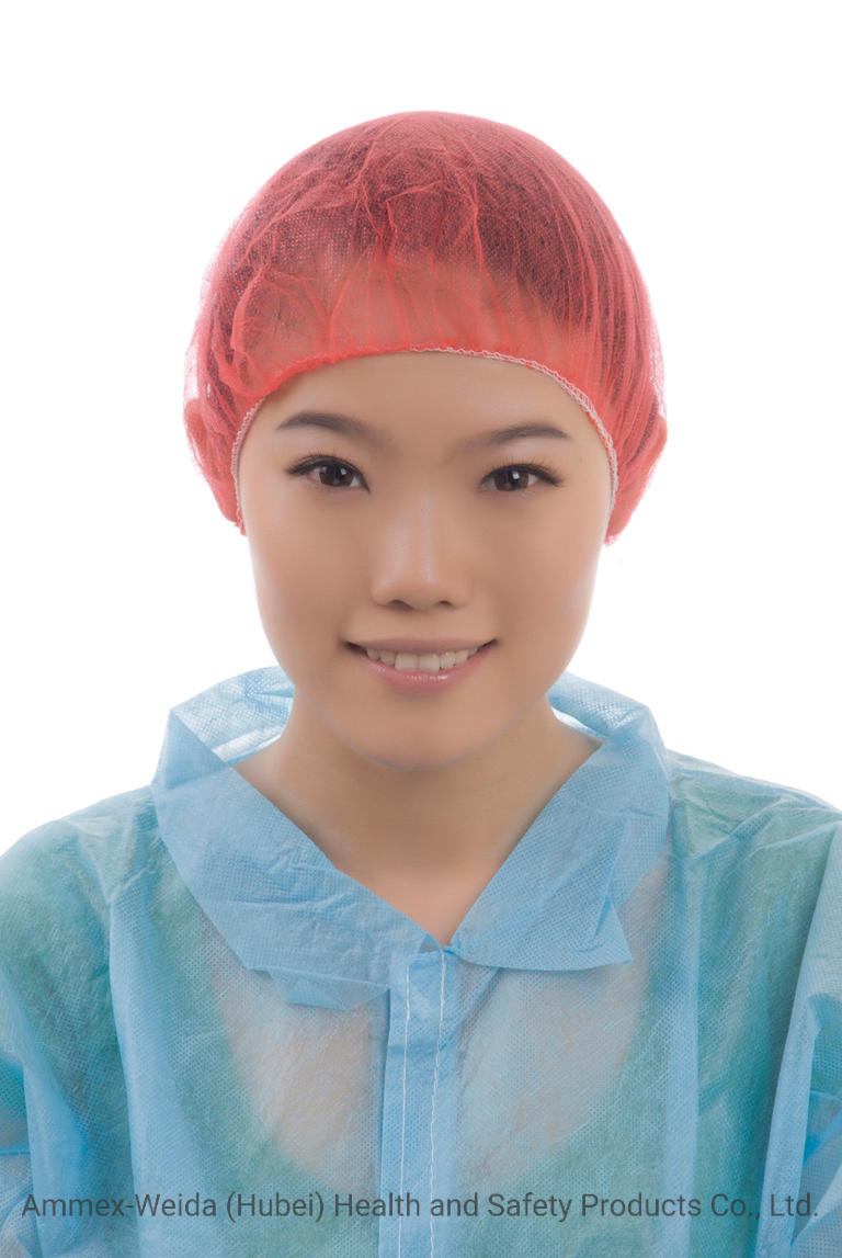 Prevent Dust Single Use Non-Woven Bouffant Cap with Single Elastic Rubber Free Size for All People
