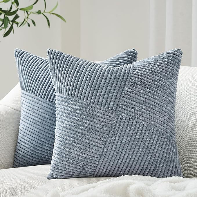 Cream Color Striped Field Shaped Corduroy Sofa Decorative Cushion for Winter Warmth and Soft Pillow Cover