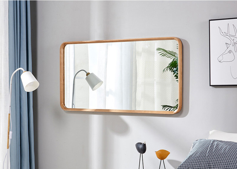 Simple Solid Wood Wall-Mounted Full-Length Mirror