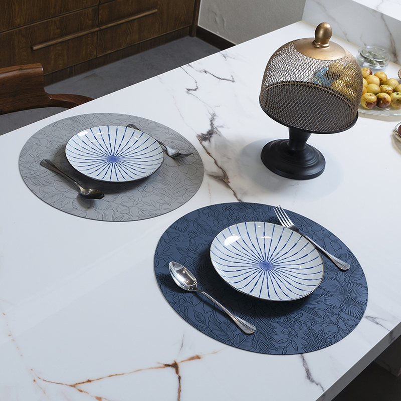 Eco-Friendly Round Square PVC Leather Placemats for Dining