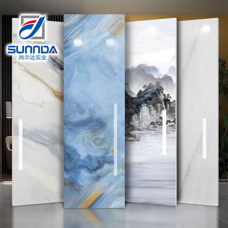 Marble Porcelain Sintered Stone Slab Luxury Modern Big Size Rock Plate Living Room TV Background Wall Tile