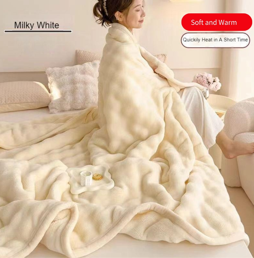 Теплый флисовый плед-накидка для дивана и путешествий