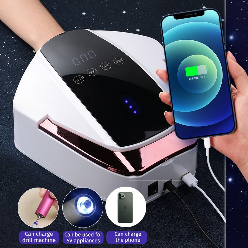 Touch Screen Design Professional 96W Wireless Cordless Nail Curing Lamp Light Dryer
