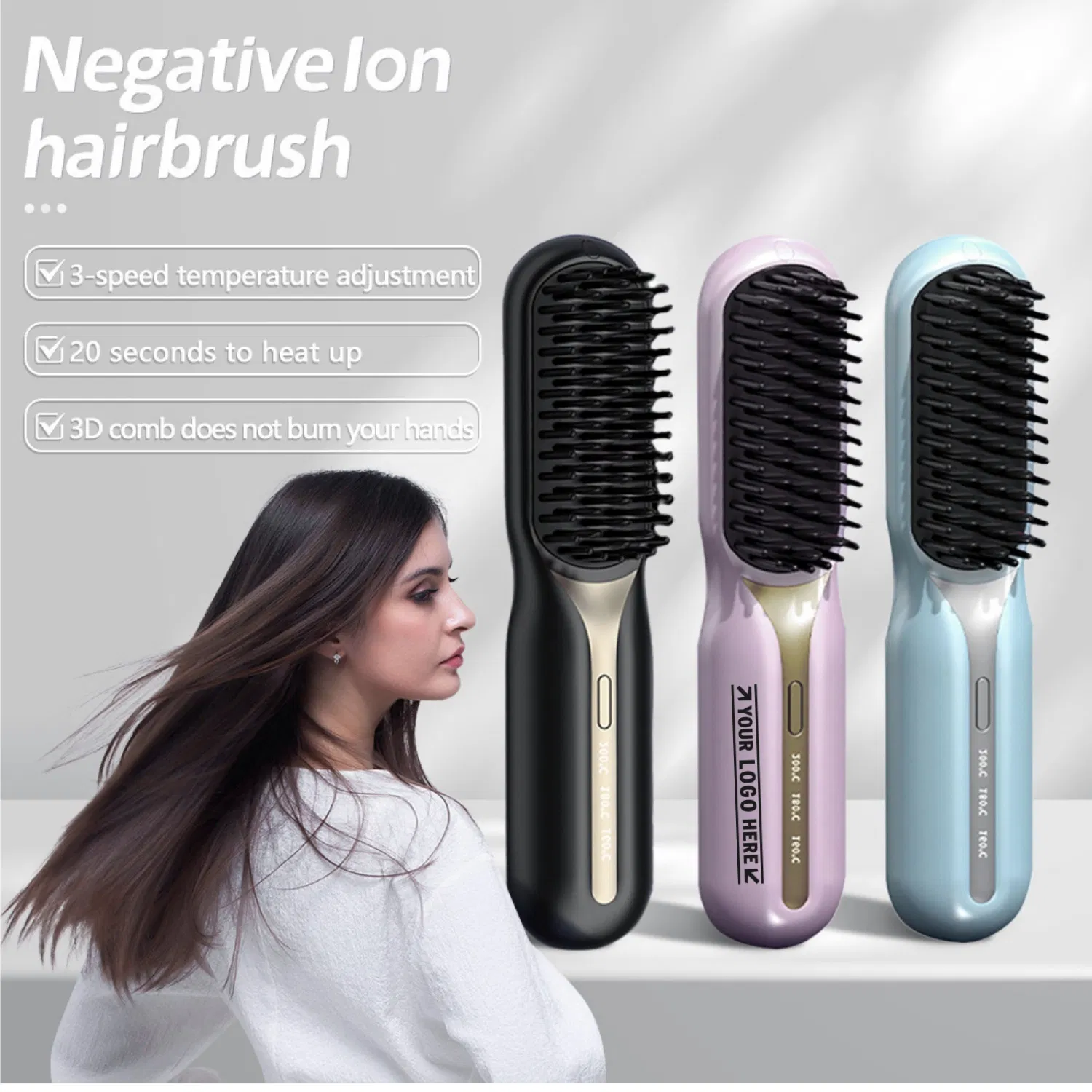 Negative Ion Straight Hair Brush