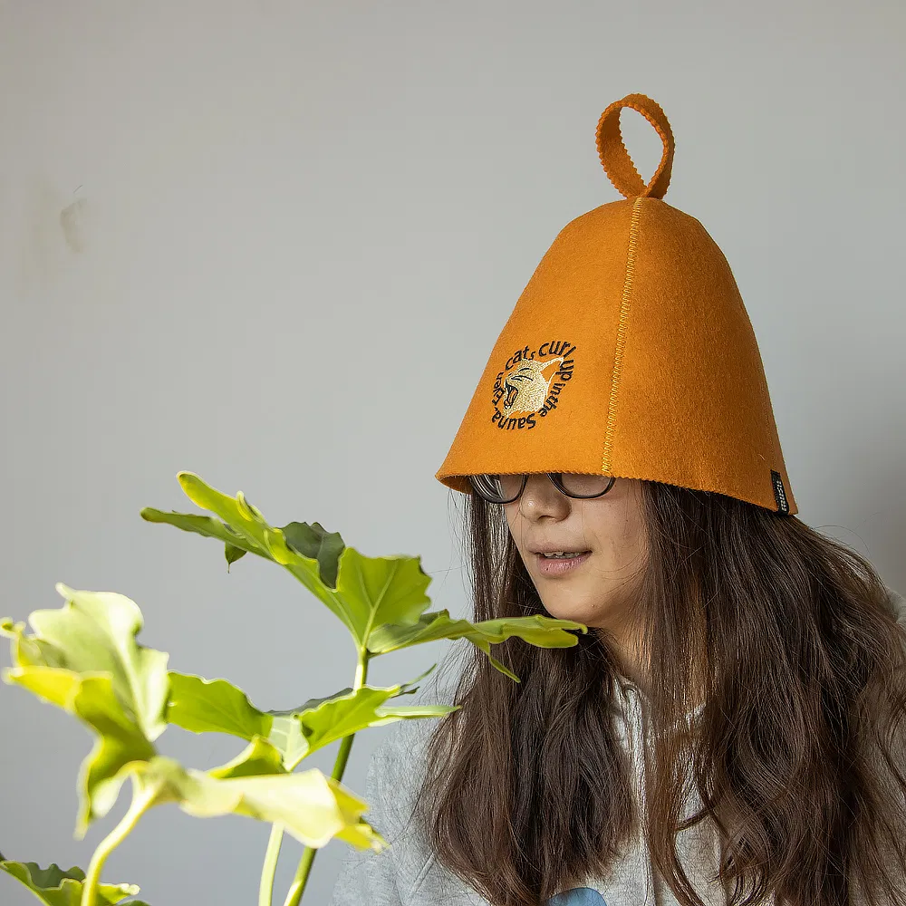 Factory-Direct Sale: Breathable Wool Felt Headgear for Sauna & Workout