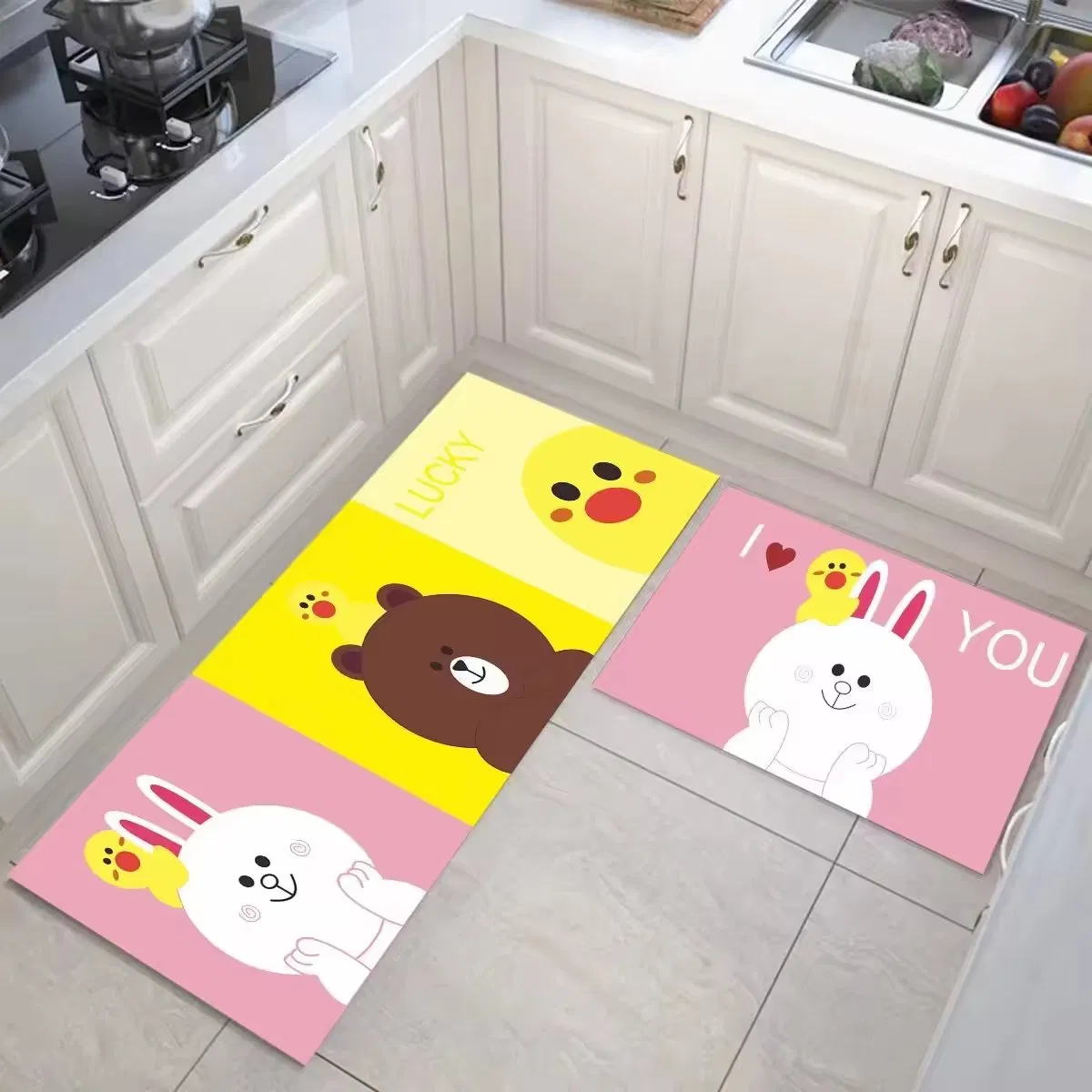 Eco-Friendly Modern Washable Anti Slip PVC Kitchen Floor Mat Carpet Door Mat and Rugs Waterproof Mats & Pads