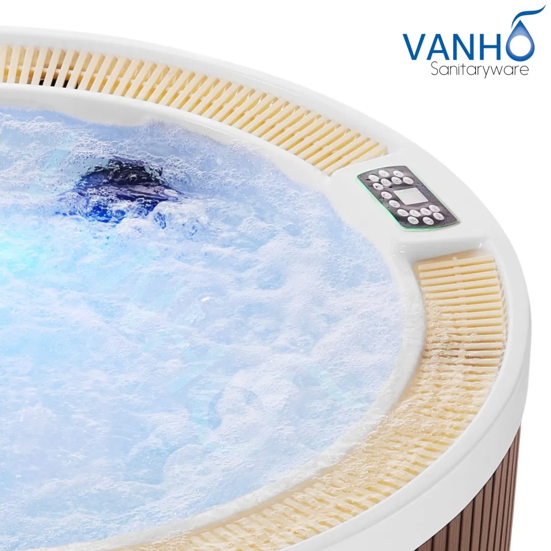 New Modern Stylish Round Outdoor Bathtub with Control System, Water Massage, Whirlpool