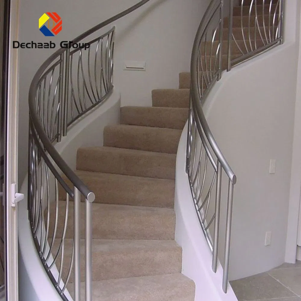 Arc Rustic Style Stainless Steel Metal Round Stair Railing