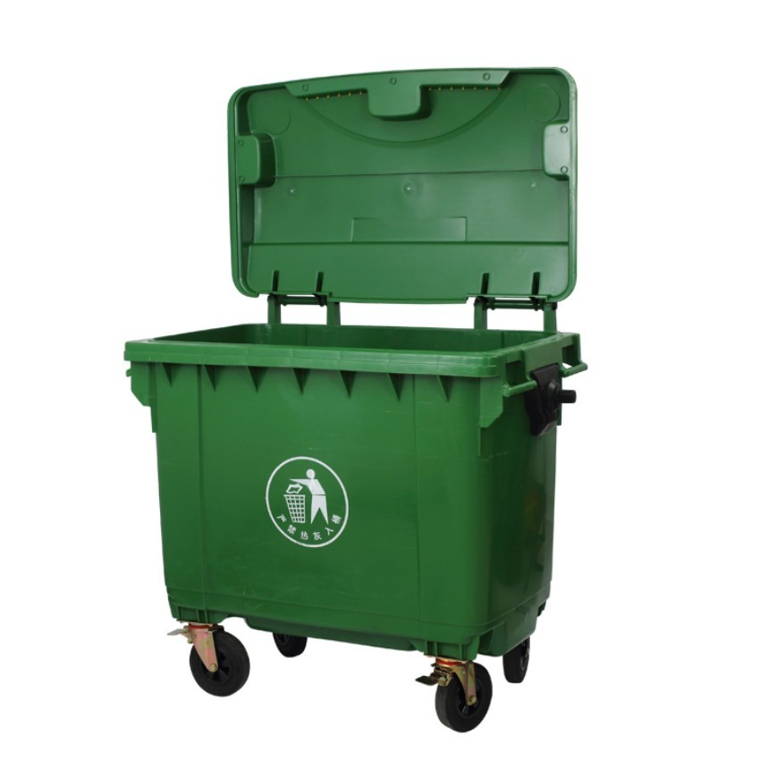 OEM 360L plastic wheel Trailer-mounted stainless steel garbage container waste bin