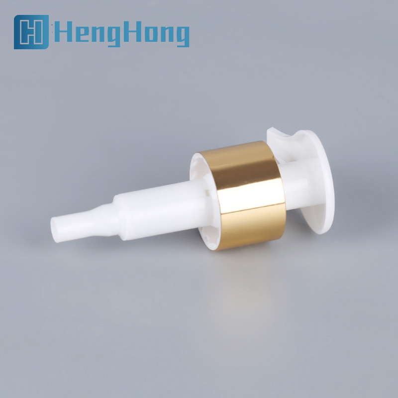 Wholesale Left Right Lock Gold Metal Aluminum Collar Dispensing Lotion Cream Pump