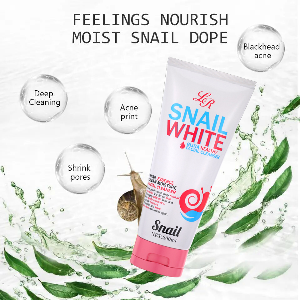 Liru Snail Essence Facial Cleanser Nourishes Whitening Pores Cleansing Foam