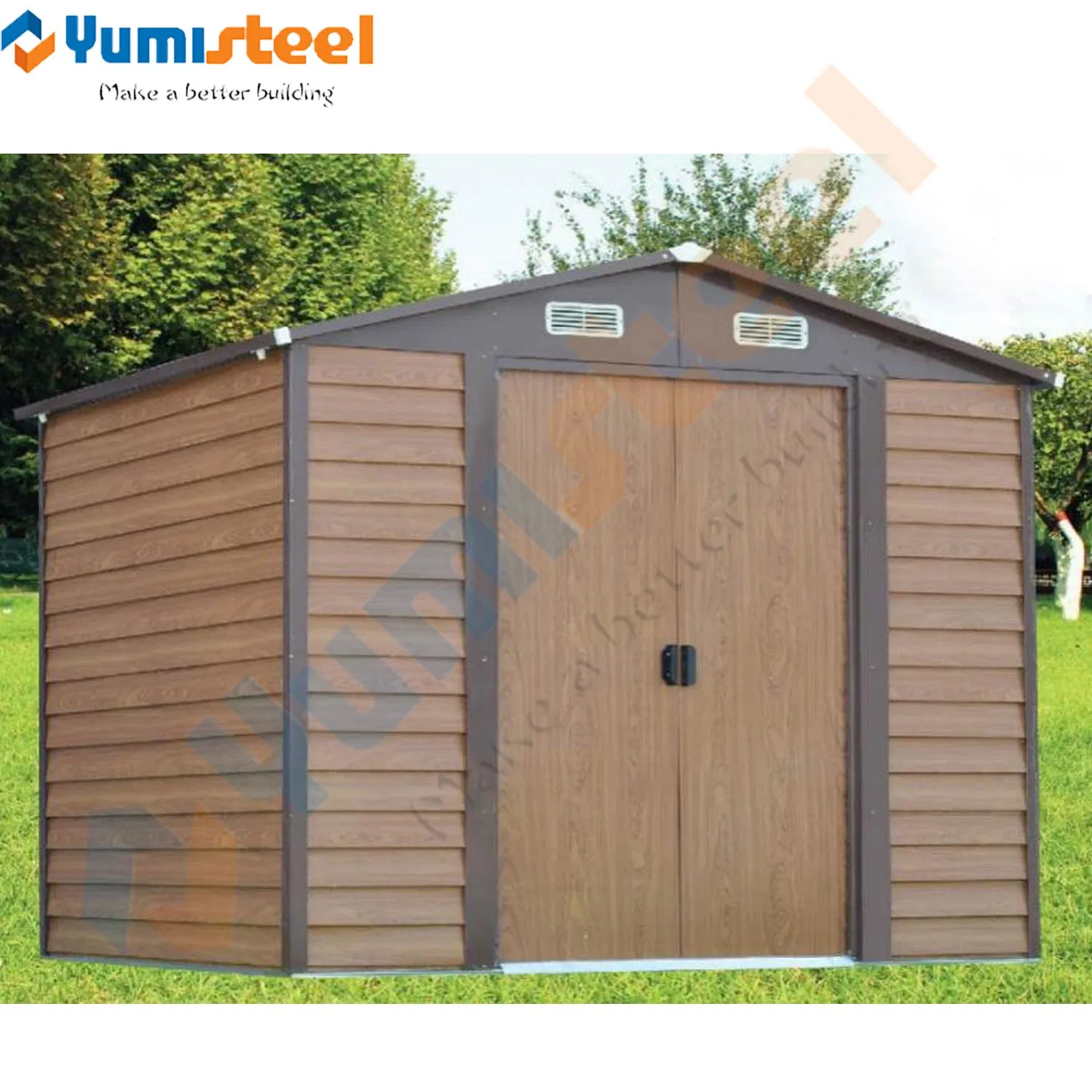 Galvanized Outdoor Metal Garden Storage Shed for Backyard