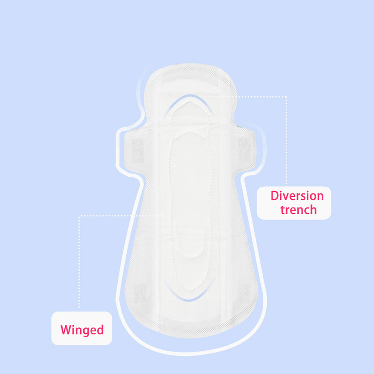 Japan Korea Quality Breathable Organic Cotton Sanitary Napkin for Heavy Flow