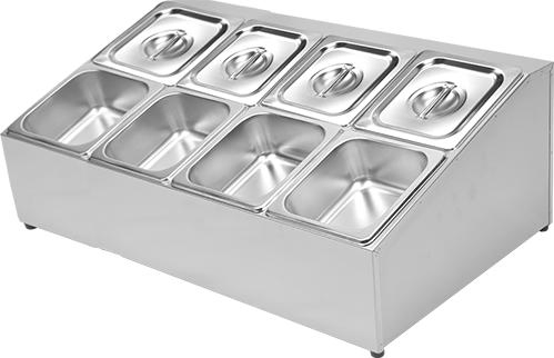 Commercial Stainless Steel Food Container Holder Gn Pan Display Rack