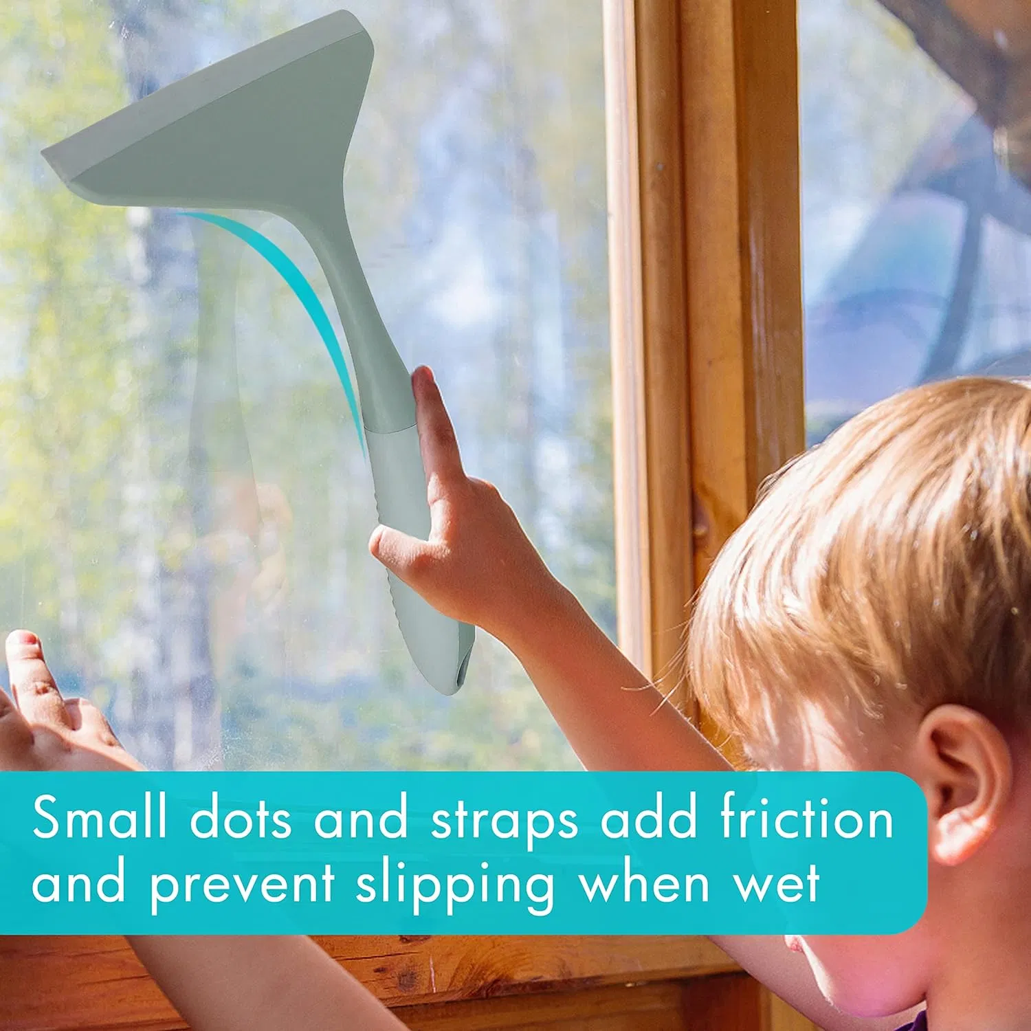 Comfortable Grip Handle and Hanging Hook Hand Mini Window Squeegee
