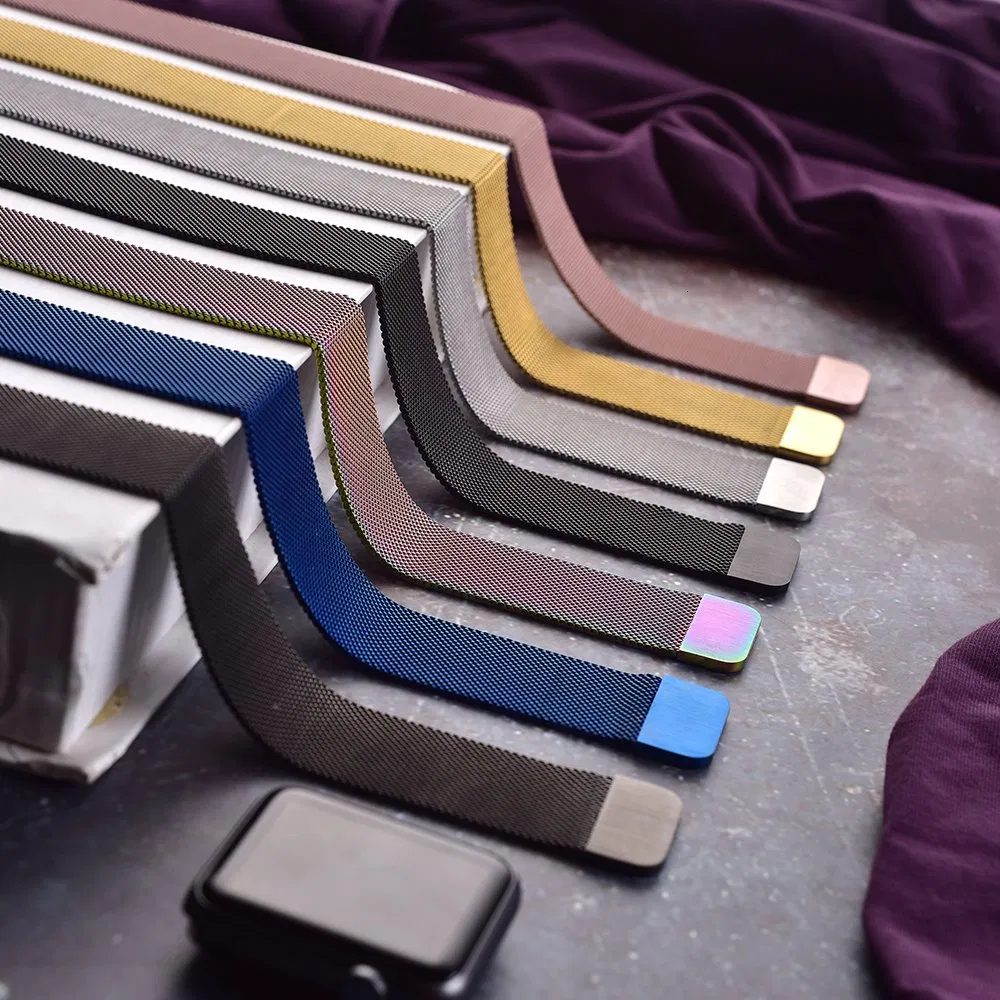 Multicolor Milanese Stainless Steel Smart Watch Band Suitable for Apple