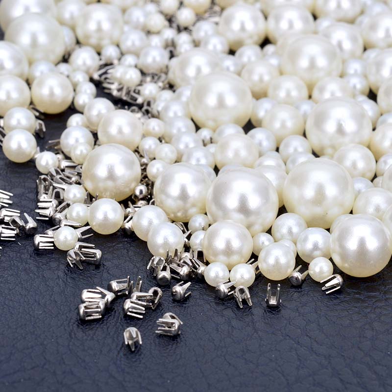 Заклепки декоративные жемчужные кожаные для одежды