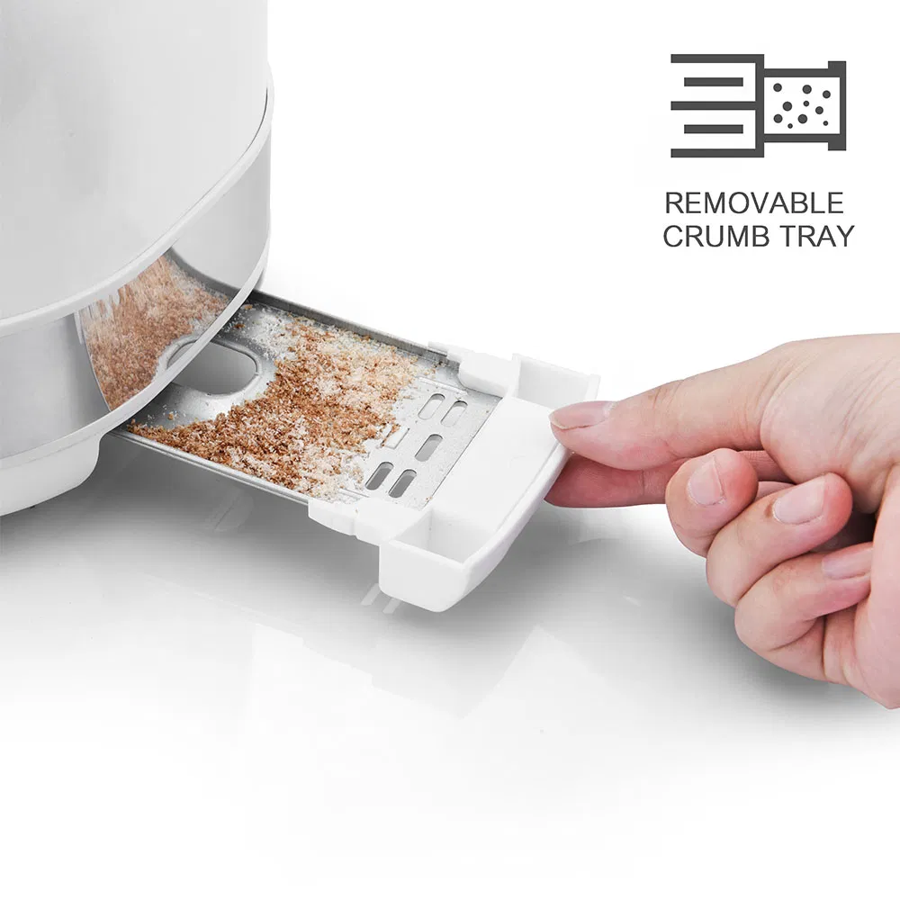 Household Stainless Steel 2 Slice Toaster Breakfast Toaster with LED Display