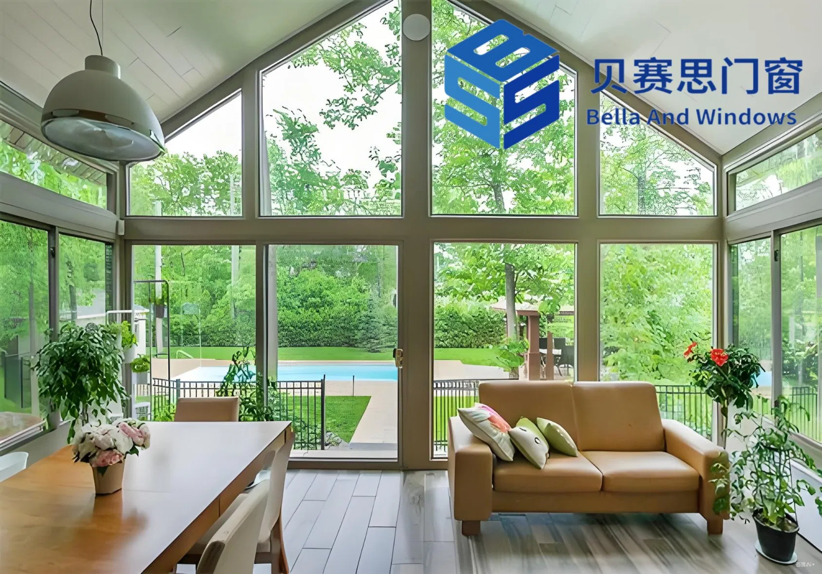 Chinese Beisaisi Factory Price Customized Anti-Corrosion All-Season Aluminum Alloy Tempered Glass Sunroom Garden House Patio Sunroom