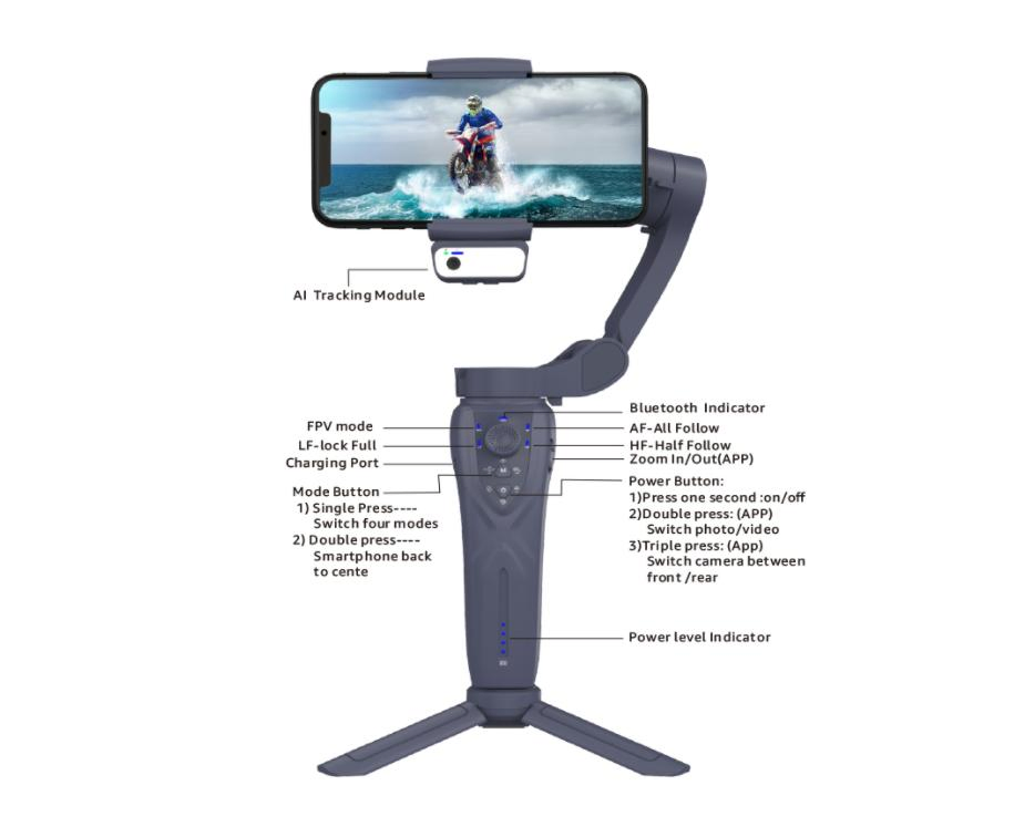 Стабилизатор для смартфона F10 PRO с подсветкой