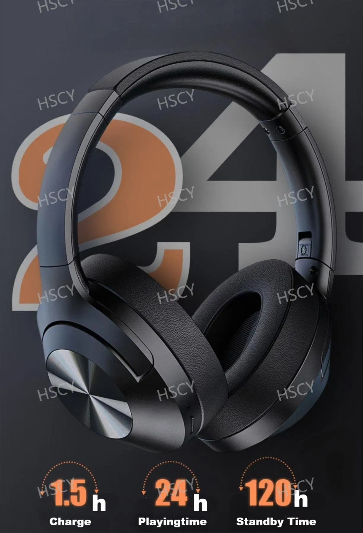 Wireless Headset with Noise Canceling, Foldable and Rotatable Design - Great for Music and Online Meetings