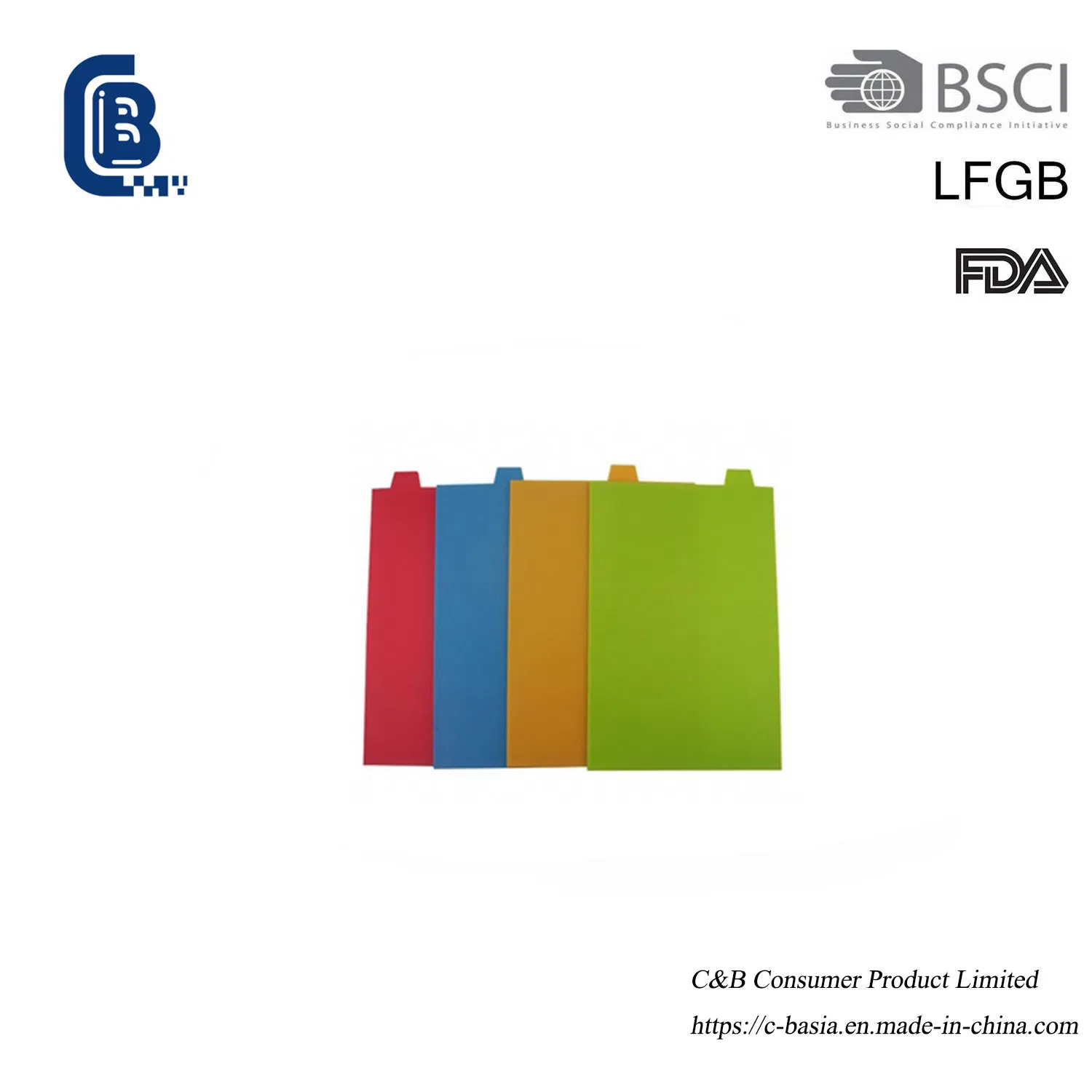 4-Piece Heavy-Duty Coded Plastic Chopping Board Set - with Stand, for Veggies & Fruits