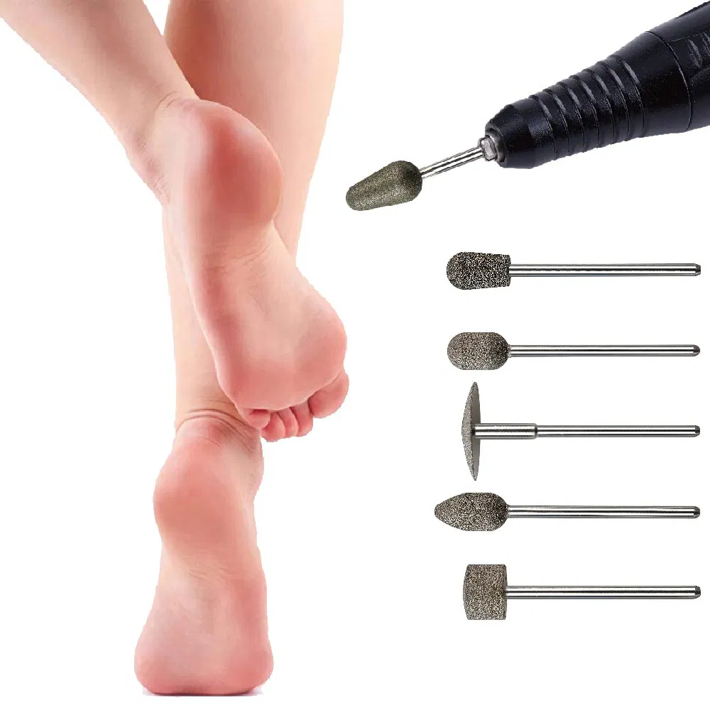 5mm Cone Shape Red Blue Diamond Nail Drill Bit