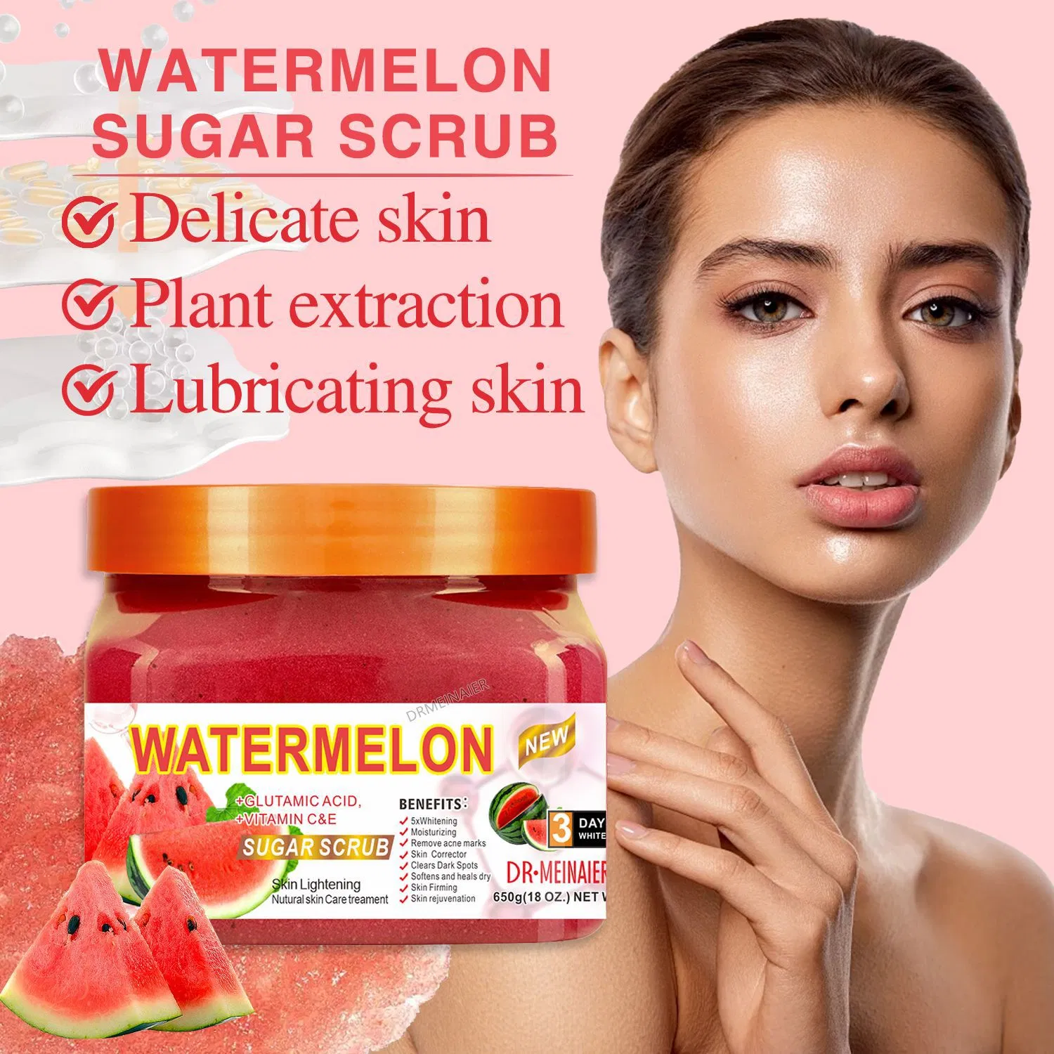 OEM Proprietary Brand Vegan Organic Body Scrub Lemon Infused Whitening and Exfoliating Cream