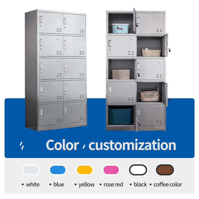 2, 4, 6, 12 Doors Customized Gym Food Factory Locker Cabinet Door Cloth Storage Cabinet Stainless Steel Locker