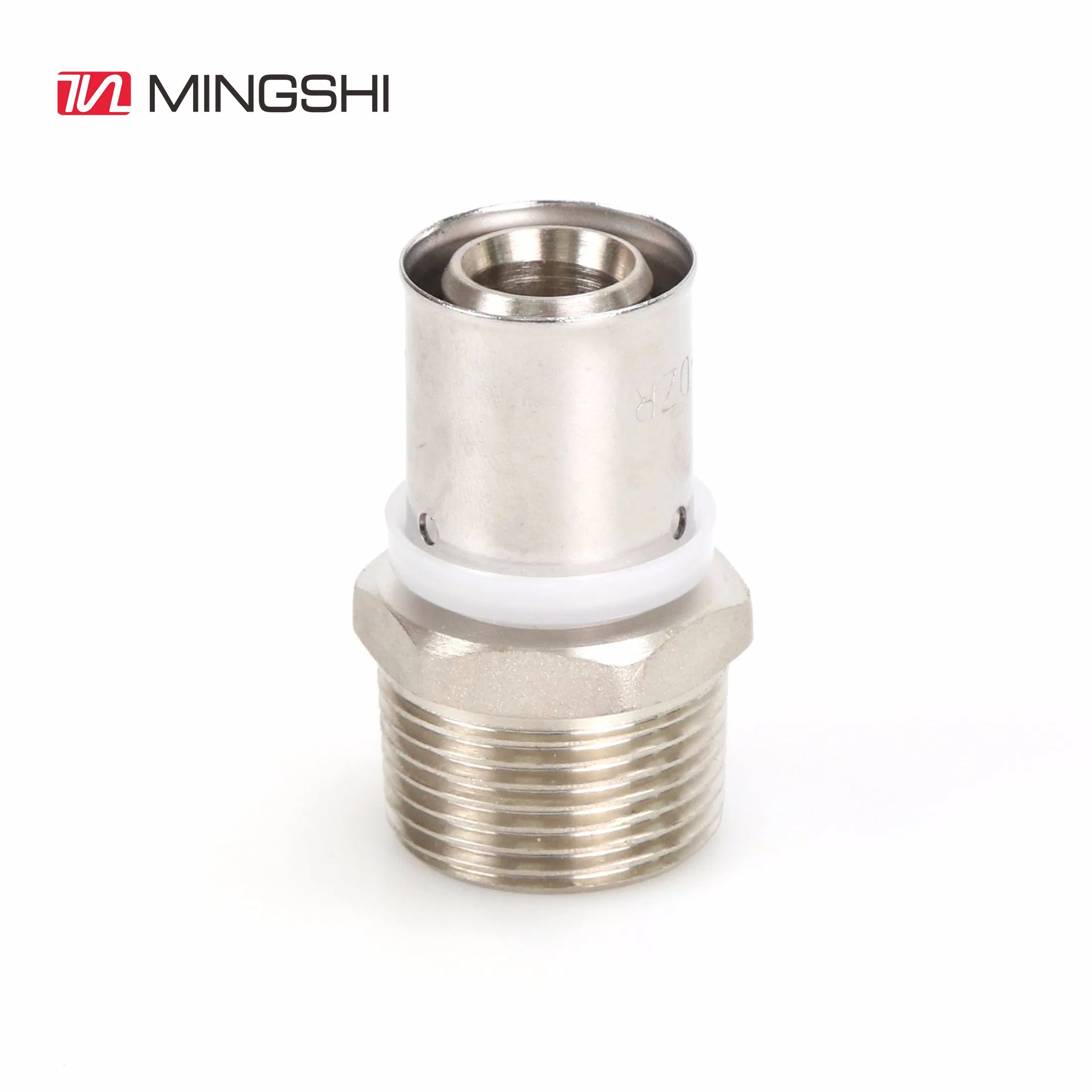 Mingshi Plumbing Materials Pexalpex Pipe Fitting Floor Heat System U, Th, Multijaw with Aenor/Watermark/Cstb/Wras Certificate Male Straight Press Brass Fitting