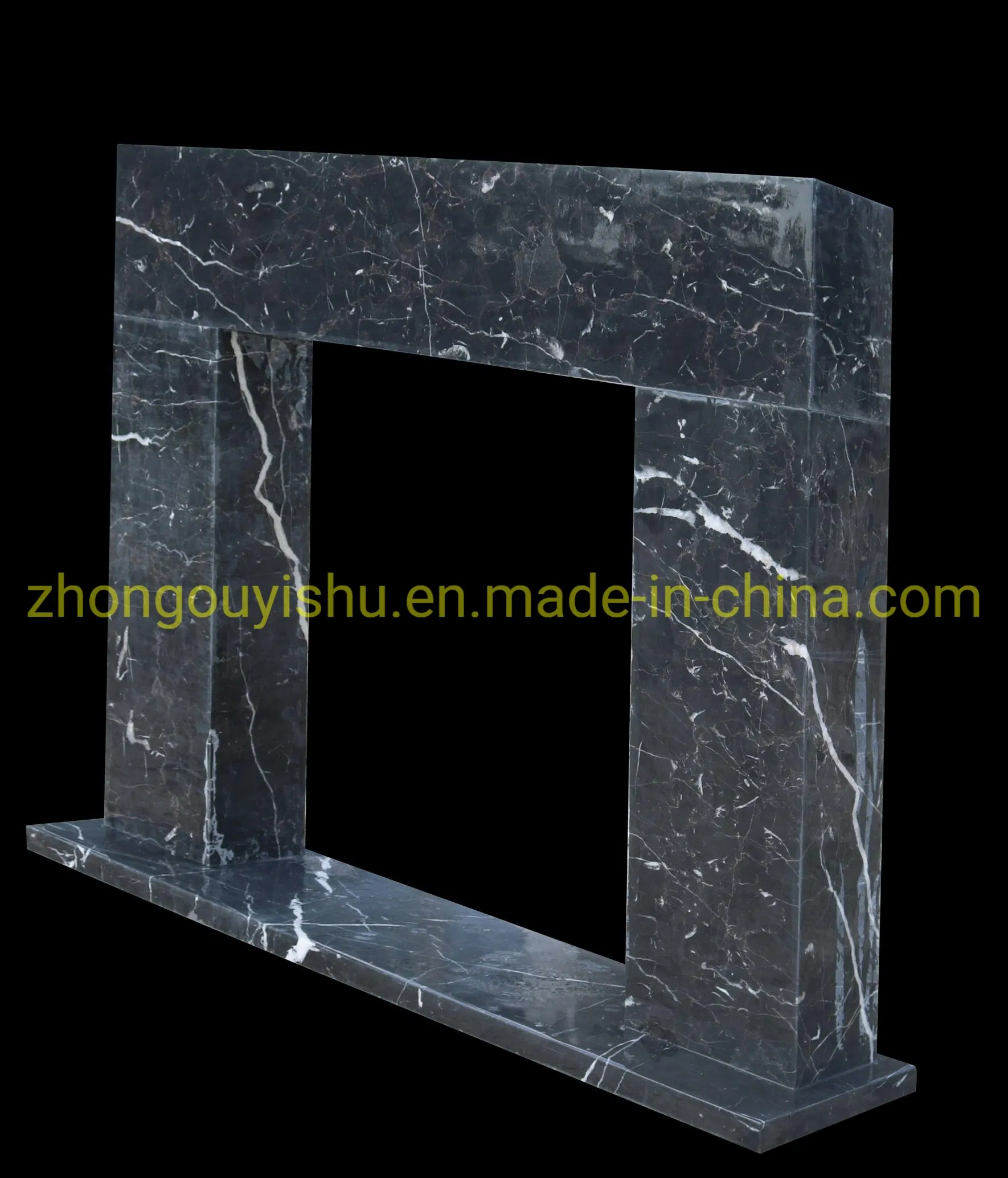 Custom-Made White Marble Mantel and Fireplace for Mondern Home Decoration