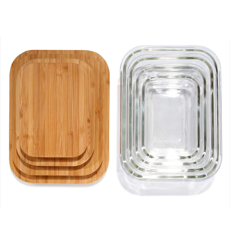 Стеклянные контейнеры для специй с бамбуковой крышкой