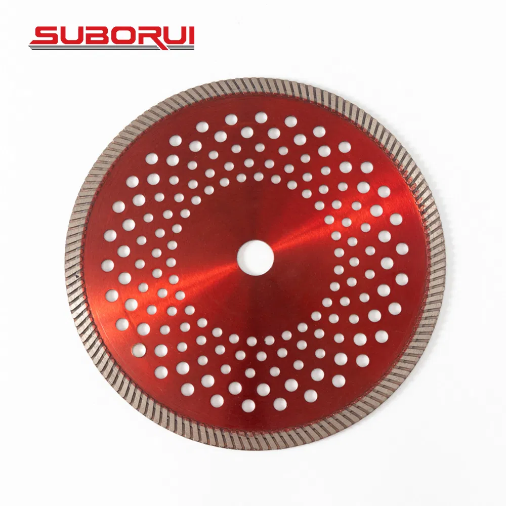 Suborui Super Thin Hot Pressed Mesh Turbo Cutting Disc Disk Diamond Cutting Saw Blade for Marble Concrete Block Angle Grinder