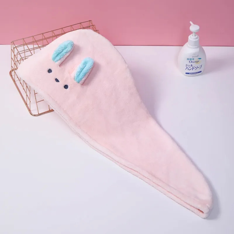 New Direct Sale Coral Fleece Bath Towel Microfiber Dry Hair Turban Shower Cap