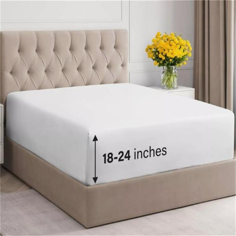 Luxury Extra Deep Queen 300tc 400 Thread Count Cotton Hotel Fitted Sheets
