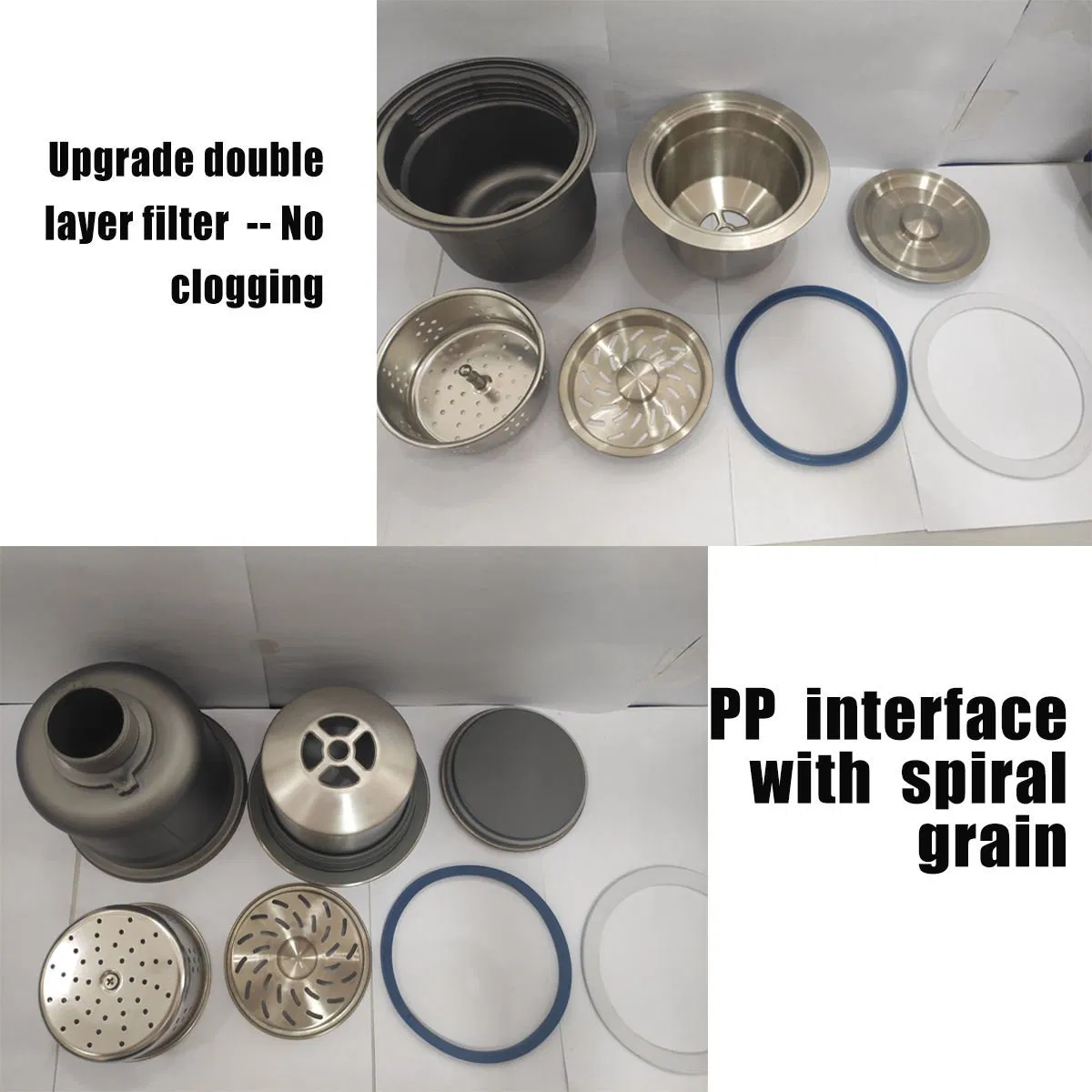 New Ss201/304 Catch Food Debris Anti-Clogging Brushed Surface Kitchen Sink Drainer