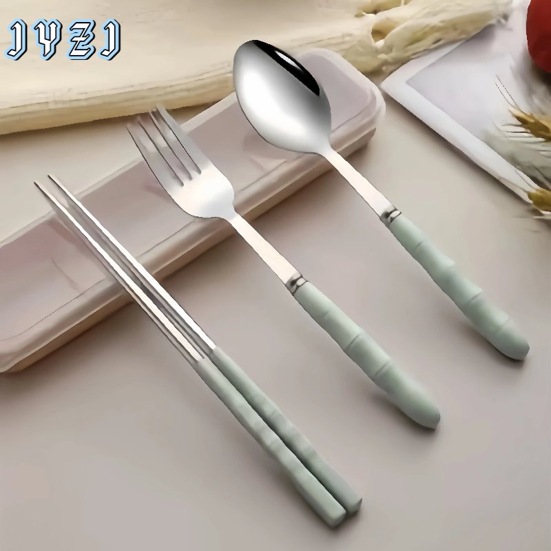 Stylish Stainless Steel Cutlery Set with Colorful Pastel Handles