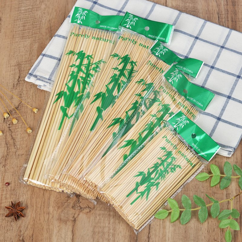 Bamboo Kebab Paddle Stick Gun Skewer Flat Flag Skewers Teppo Skewer with Logo