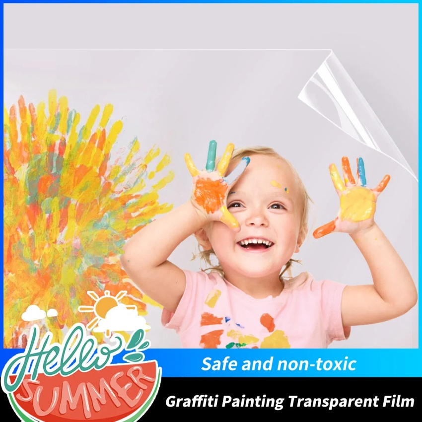 Wall Sticker & Kids Drawing Film Anti-Graffiti Clear Transparent Protective Film
