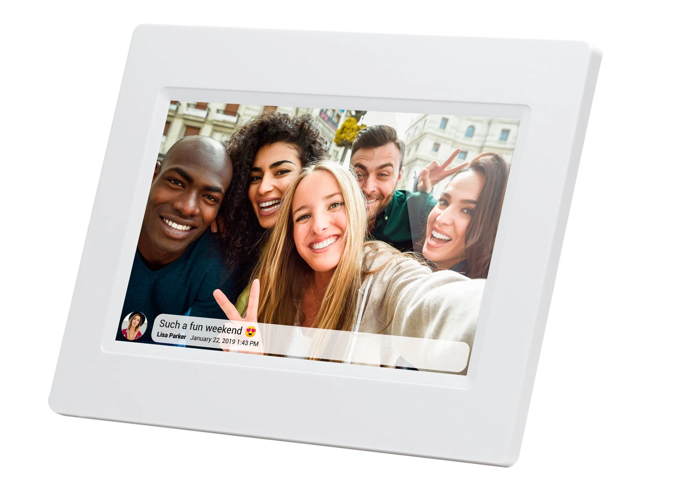 High Resolution 7 Inch WiFi Cloud Digital Photo Frame with Picture Video Function