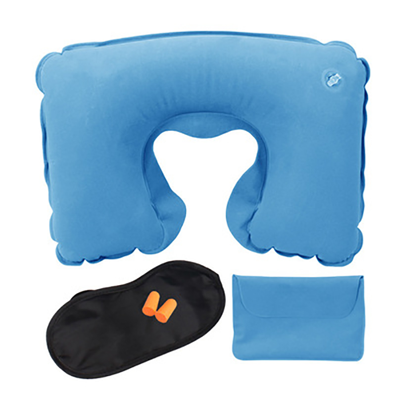 Foldable Sleeping Travel Kit Travel Essential Sleep Kit Set U Shape Inflatable Travel Travel Pillow Kit for Airplane