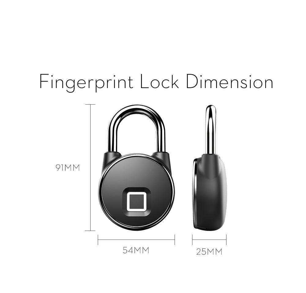 Intelligent Portable Household Biometric Luggage Box Smart Anti-Theft Fingerprint Padlock