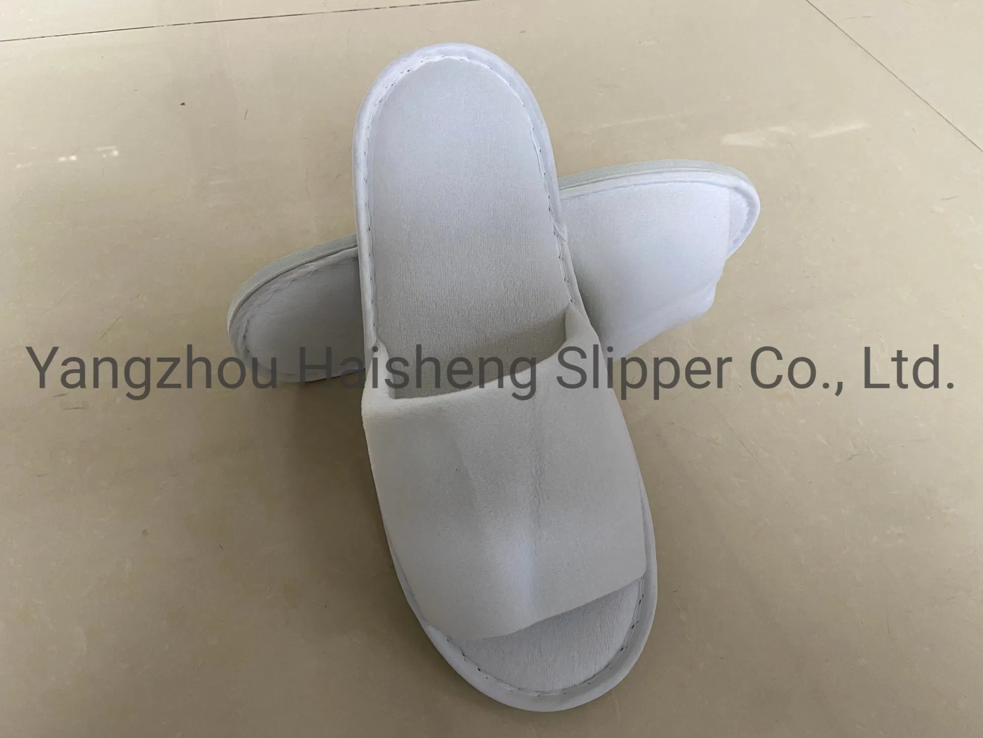 Hotel Resort and Inn Grey Waffle Opened Slipper with Embroidery Logo