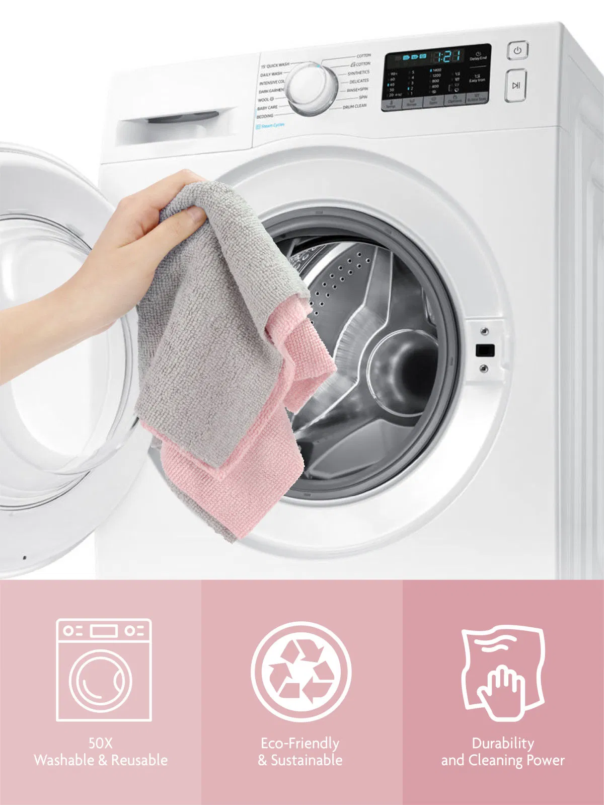 Clean Cloth 40 Pack Kitchen Cleaning Cloth Tear Away Microfiber Towels Reusable Dish Cloths