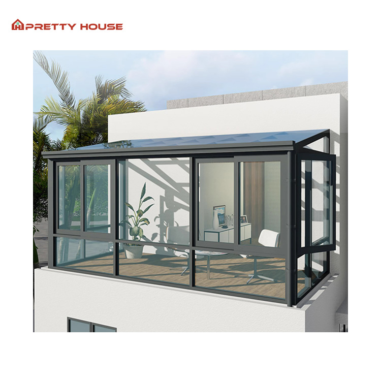 Customized Winter Greenhouse Energy Saving Aluminum Sunroom Glass House