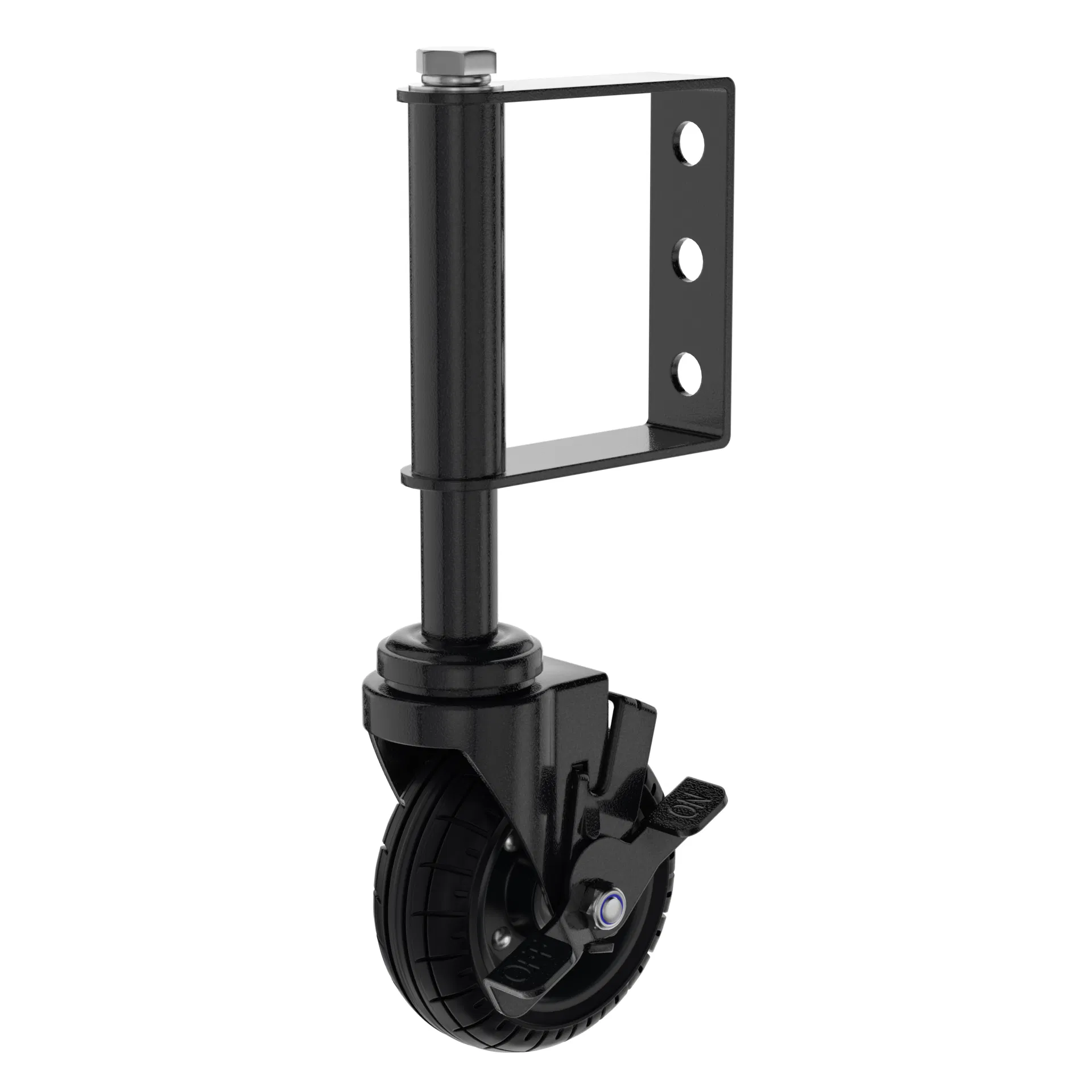 Door Caster with Brake for Wood Gates 4 Inch Wheel