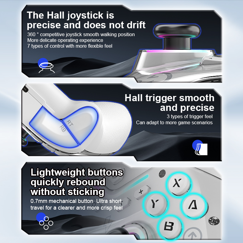 Factory Gamepad Hall Joystick Trigger Wakes up Vibrating Video Game Controllers for Switch