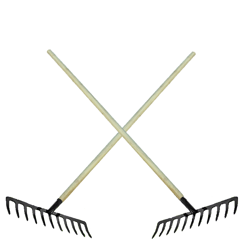 Hautine Hot Sell Lawn Rake with Wood Handle